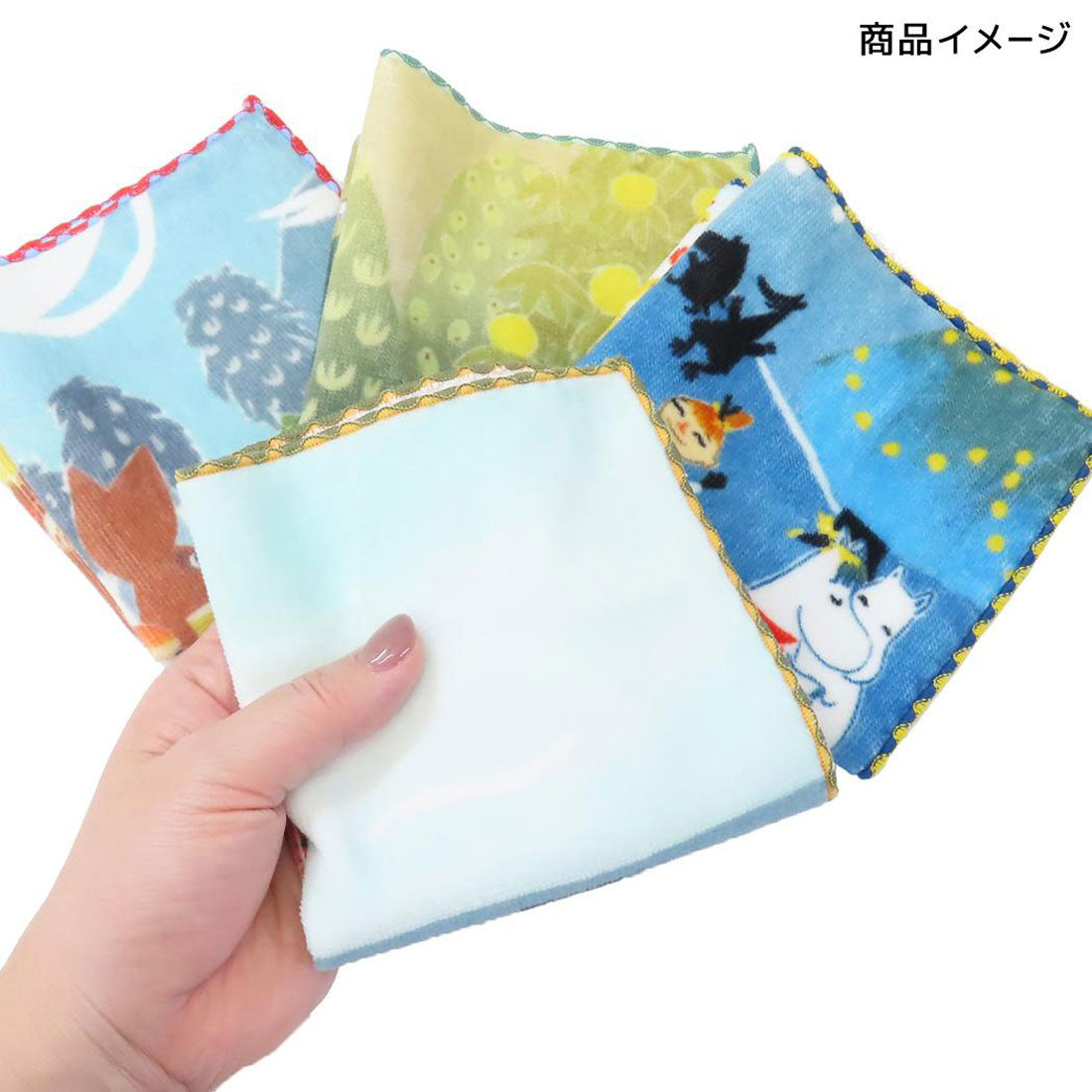シネマコレクション cinemacollection ムーミン ハンドタオル シャーリング ミニタオル オーガニックコットン 不思議な森で 北欧 丸眞 抗菌防臭加工 キャラクター グッズ マルチカラー