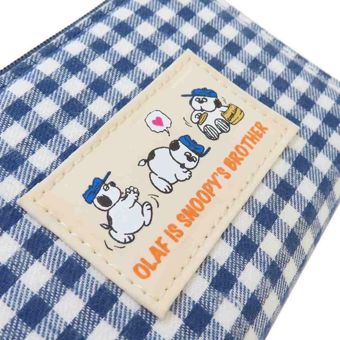 シネマコレクション cinemacollection スヌーピー 定期入れ リール付き二つ折りパスケース オラフ ネイビーチェックシリーズ ピーナッツ マリモクラフト ICカードケース キャラクター グッズ 他