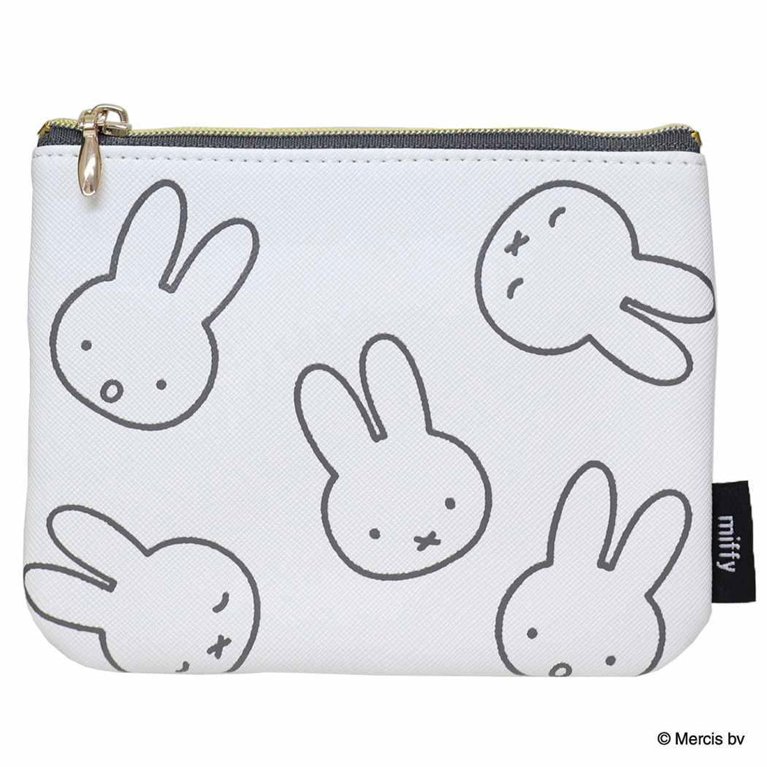 シネマコレクション cinemacollection ミッフィー 平ポーチ MIFFY LARGE MOTIF ミニフラットポーチ アイボリー ディックブルーナ エフエービージャパン 小物入れ 絵本キャラクター グッズ ホワイト