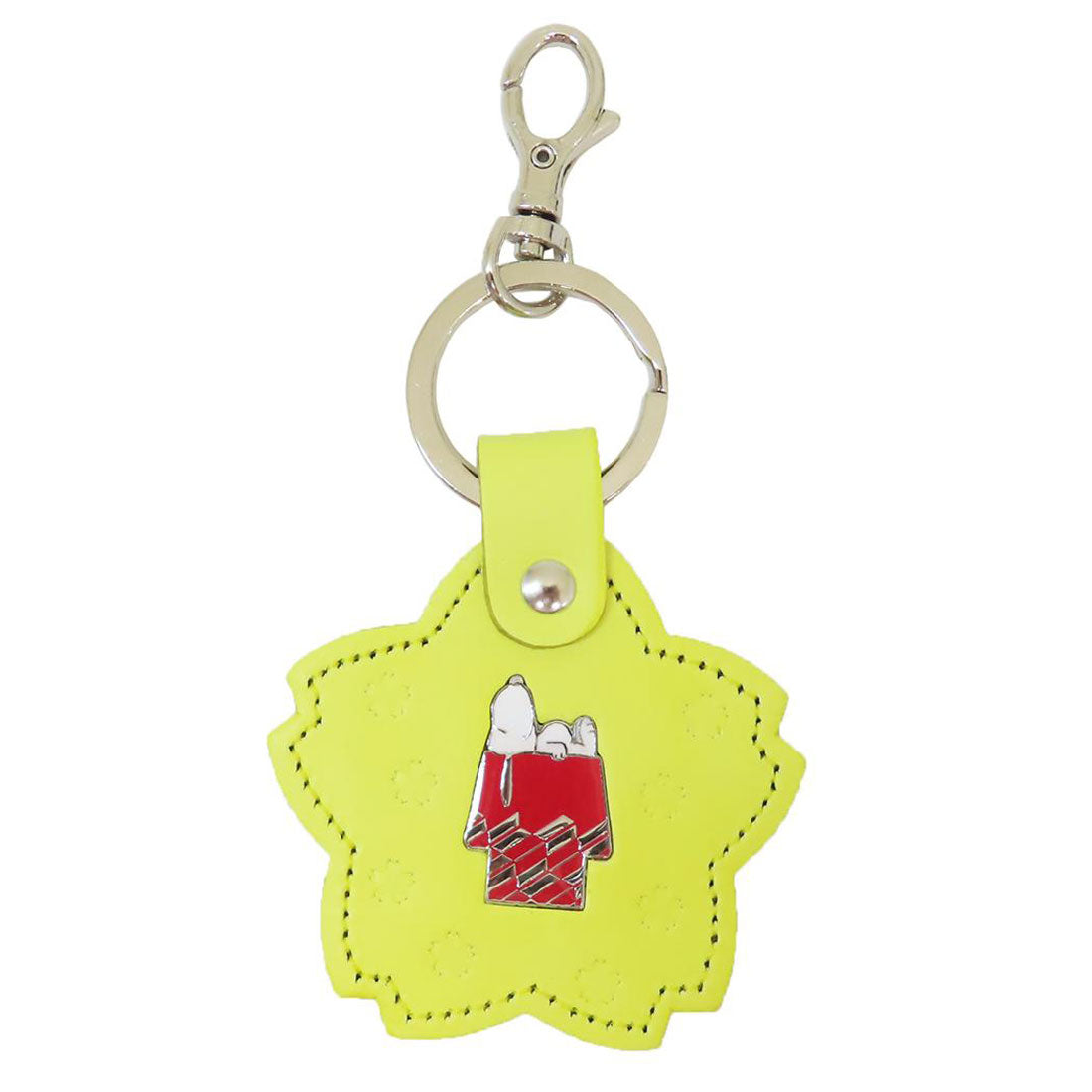 シネマコレクション cinemacollection スヌーピー キーリング レザーキーホルダー 桜 イエロー 矢絣模様 ピーナッツ 牛久保工芸社 キーホルダー キャラクター グッズ 他
