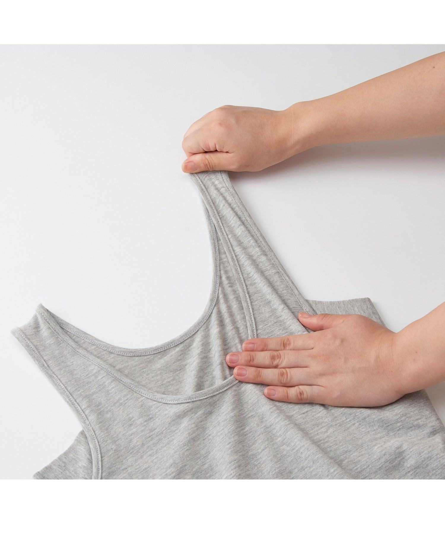 ユナウ YU'NOW 綿混汗取りインナータンクトップ【抗菌防臭】【吸水速乾】 (ブラック) ブラック