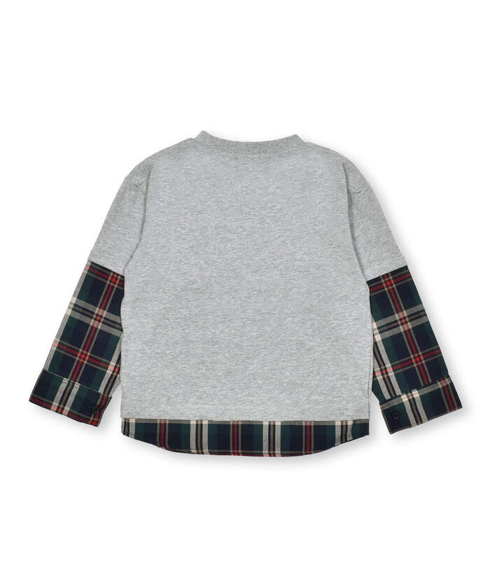 スラップ スリップ SLAP SLIP チェック柄レイヤード長袖Tシャツ