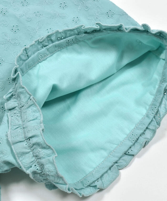スラップ スリップ SLAP SLIP 【お揃い】裾フリルお花レースハーフパンツ