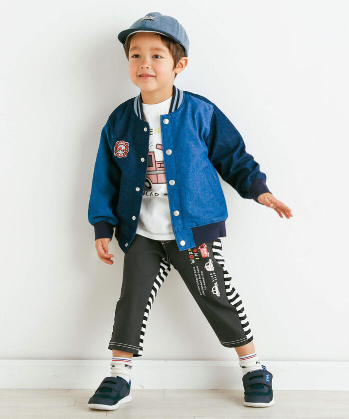 スラップ スリップ SLAP SLIP バックプリント切り替えデニムブルゾン