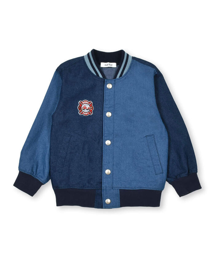 スラップ スリップ SLAP SLIP バックプリント切り替えデニムブルゾン