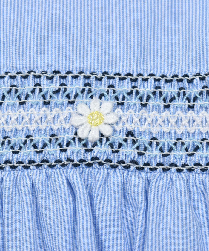 Slap Slip SLAP SLIP Smocking Lace Panel Tiered Dress