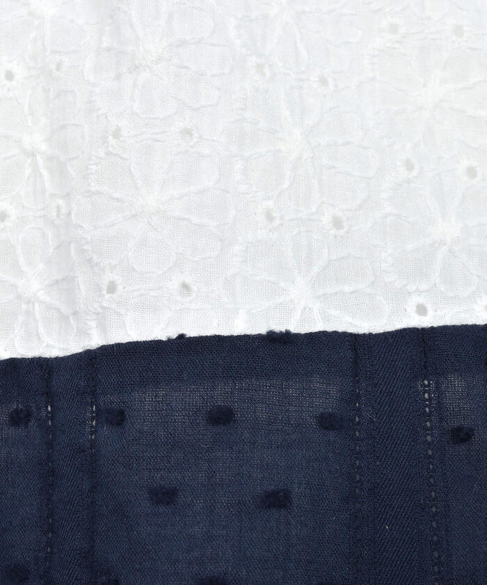 Slap Slip SLAP SLIP Smocking Lace Panel Tiered Dress