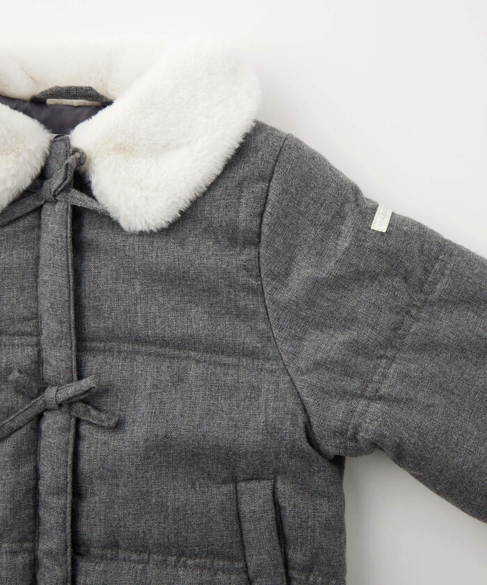 スラップ スリップ SLAP SLIP フワフワファー襟リボン付きショートジャケット