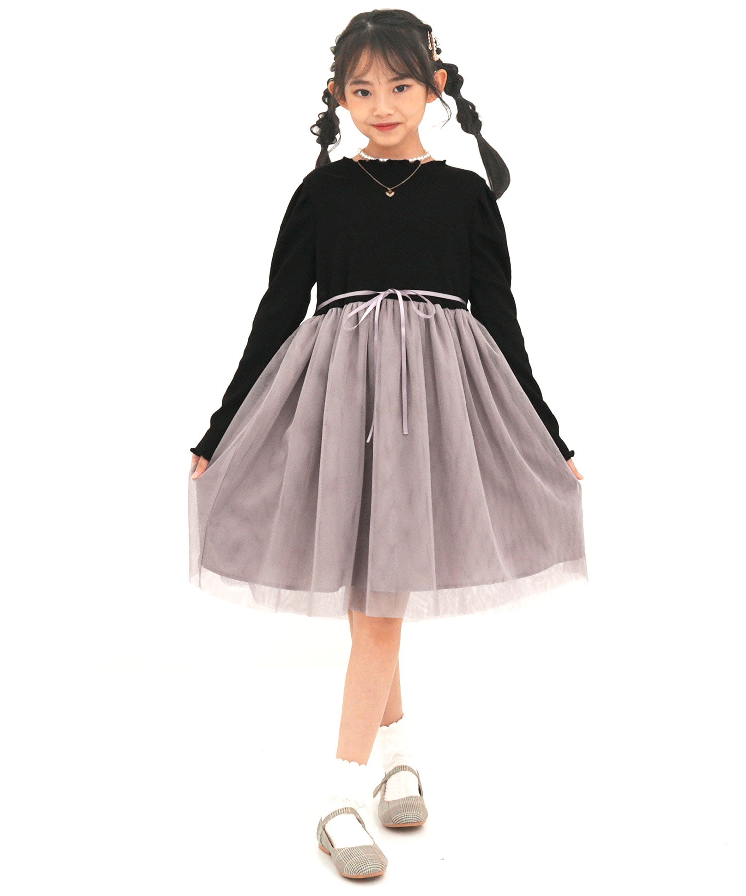 コドモフク ビー 子供服Bee チュール切替ワンピース