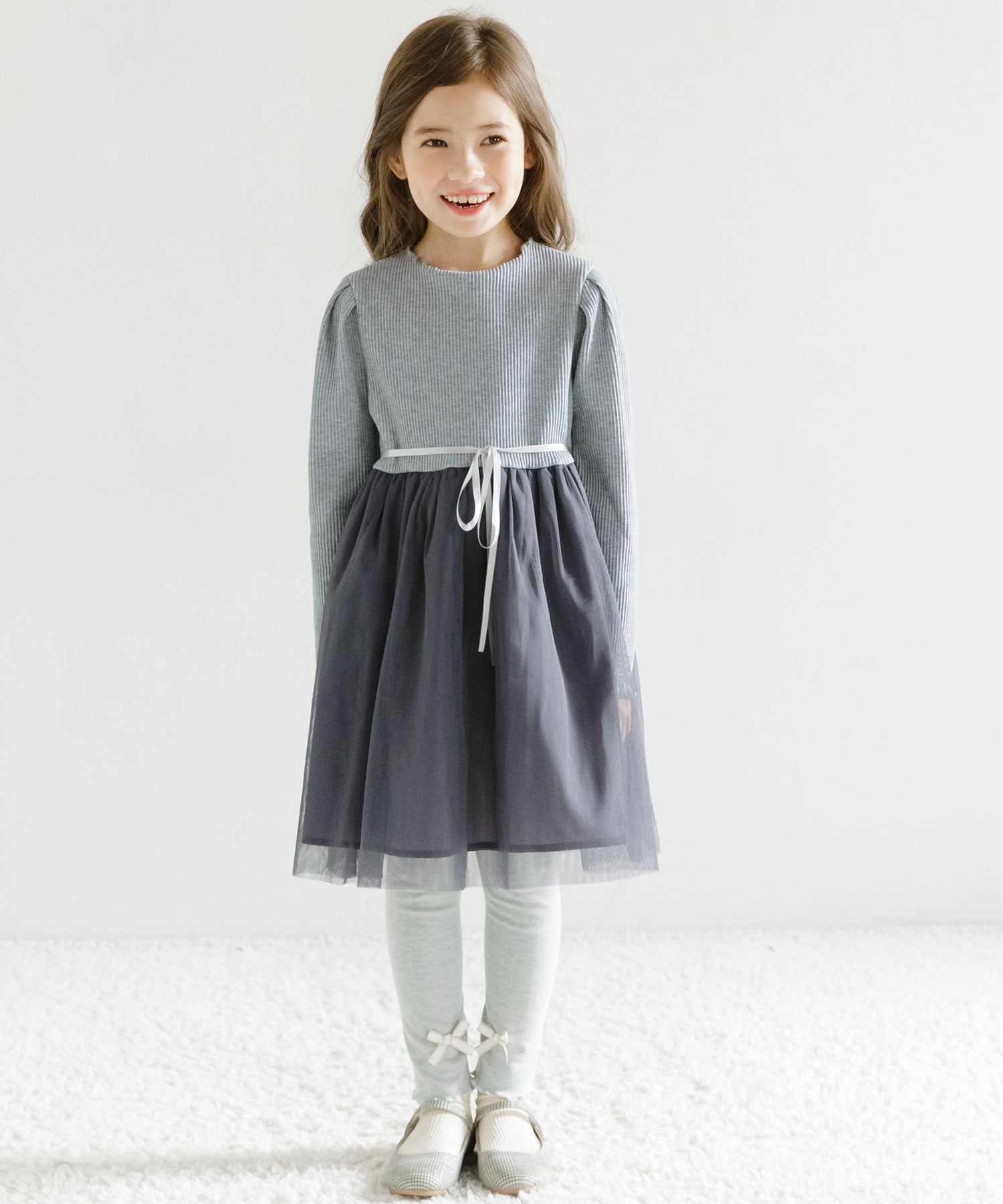 コドモフク ビー 子供服Bee チュール切替ワンピース