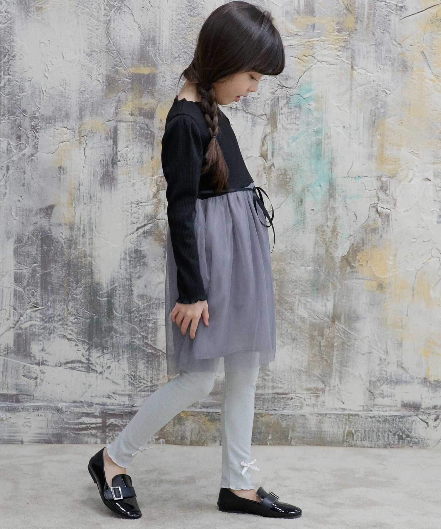 コドモフク ビー 子供服Bee チュール切替ワンピース