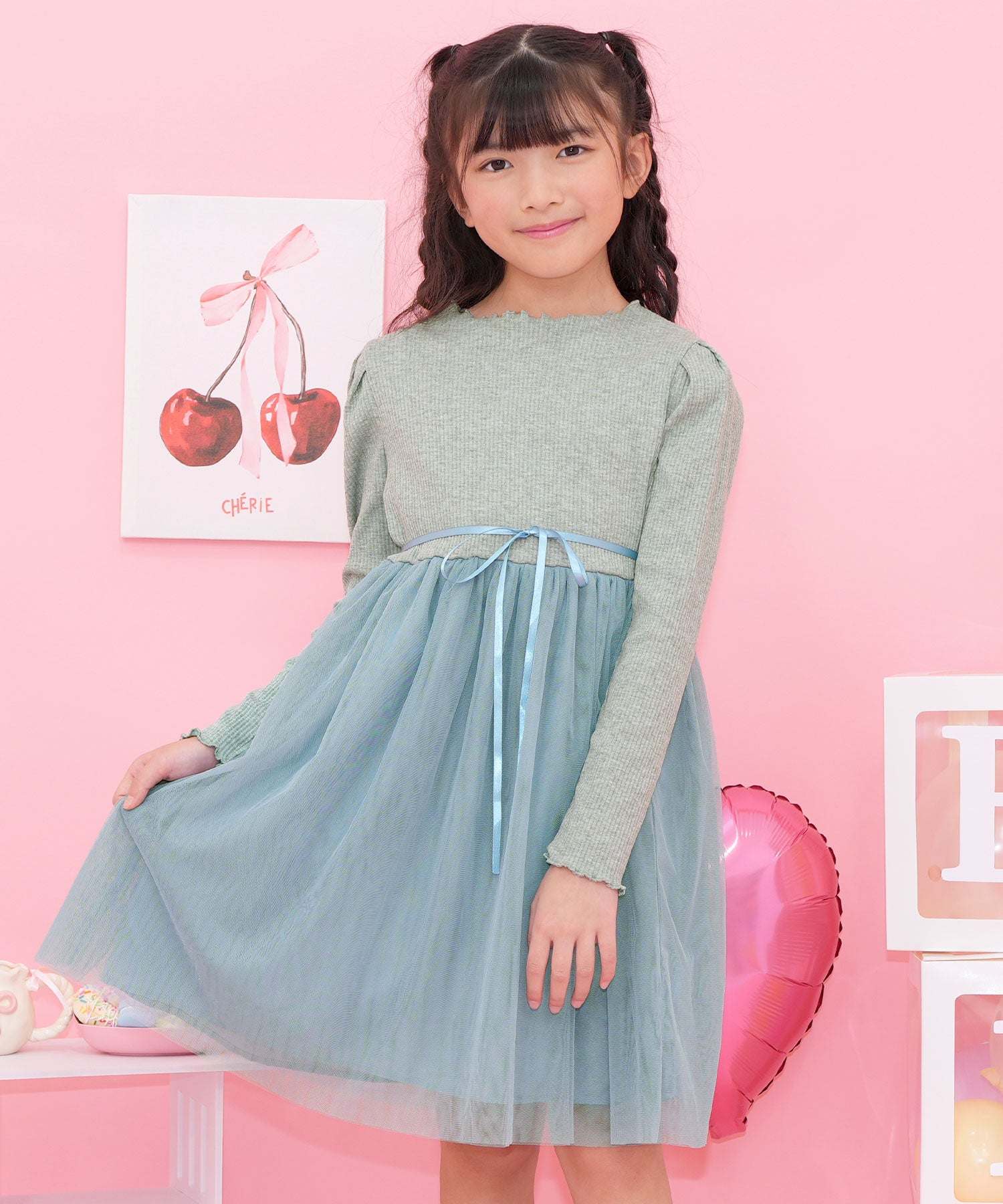 コドモフク ビー 子供服Bee チュール切替ワンピース