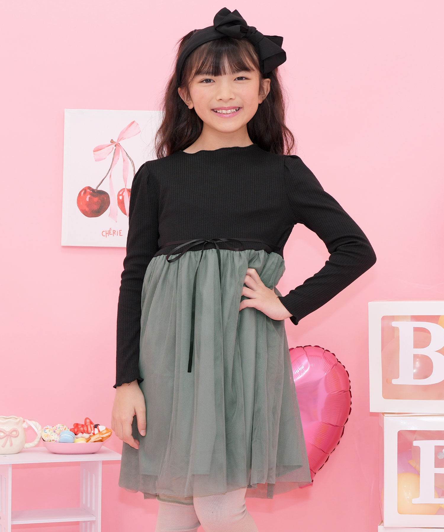 コドモフク ビー 子供服Bee チュール切替ワンピース