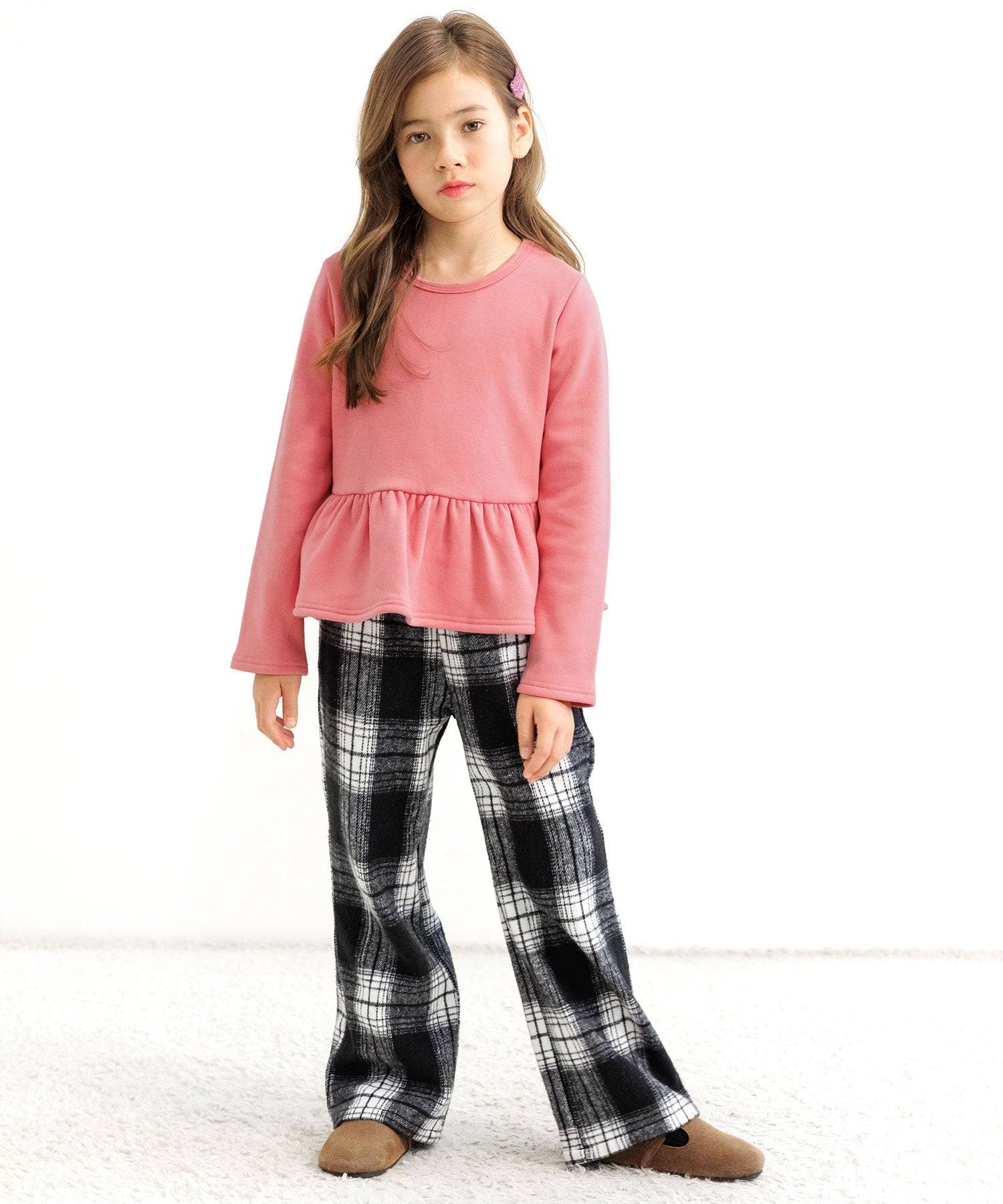 コドモフク ビー 子供服Bee 裏起毛ペプラムトップス