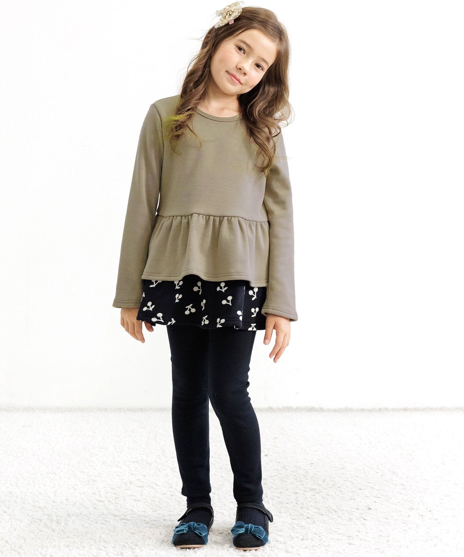 コドモフク ビー 子供服Bee 裏起毛ペプラムトップス