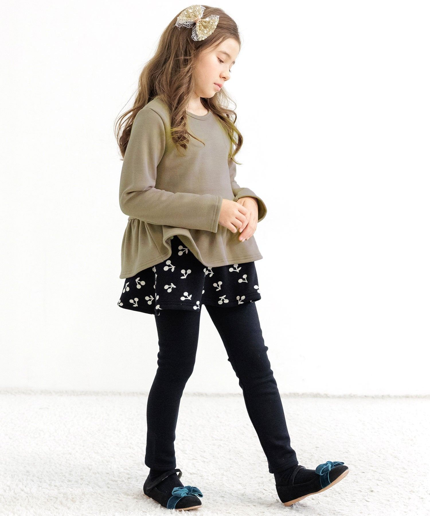 コドモフク ビー 子供服Bee 裏起毛ペプラムトップス