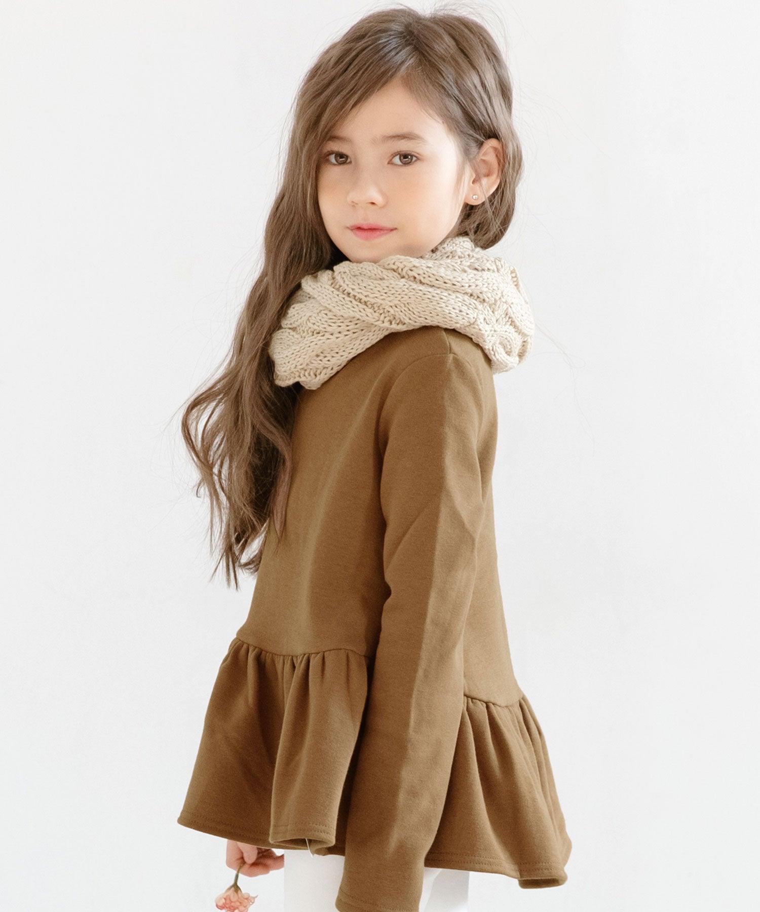 コドモフク ビー 子供服Bee 裏起毛ペプラムトップス