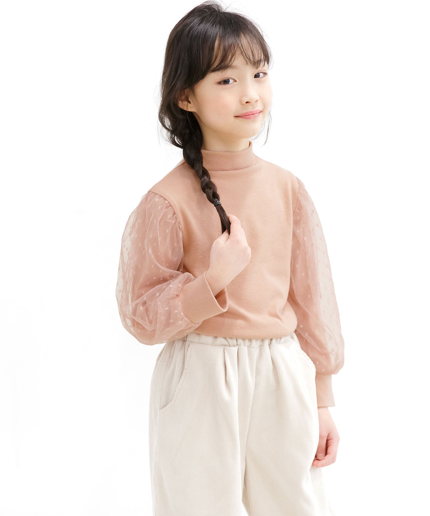 コドモフク ビー 子供服Bee 袖チュールトップス