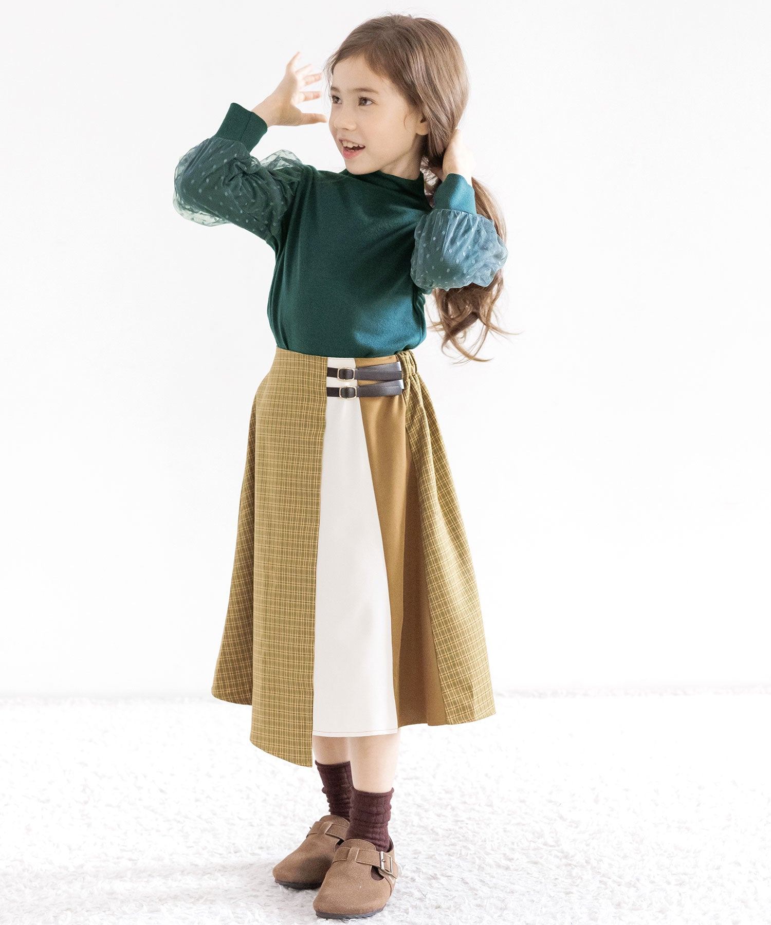 コドモフク ビー 子供服Bee 袖チュールトップス