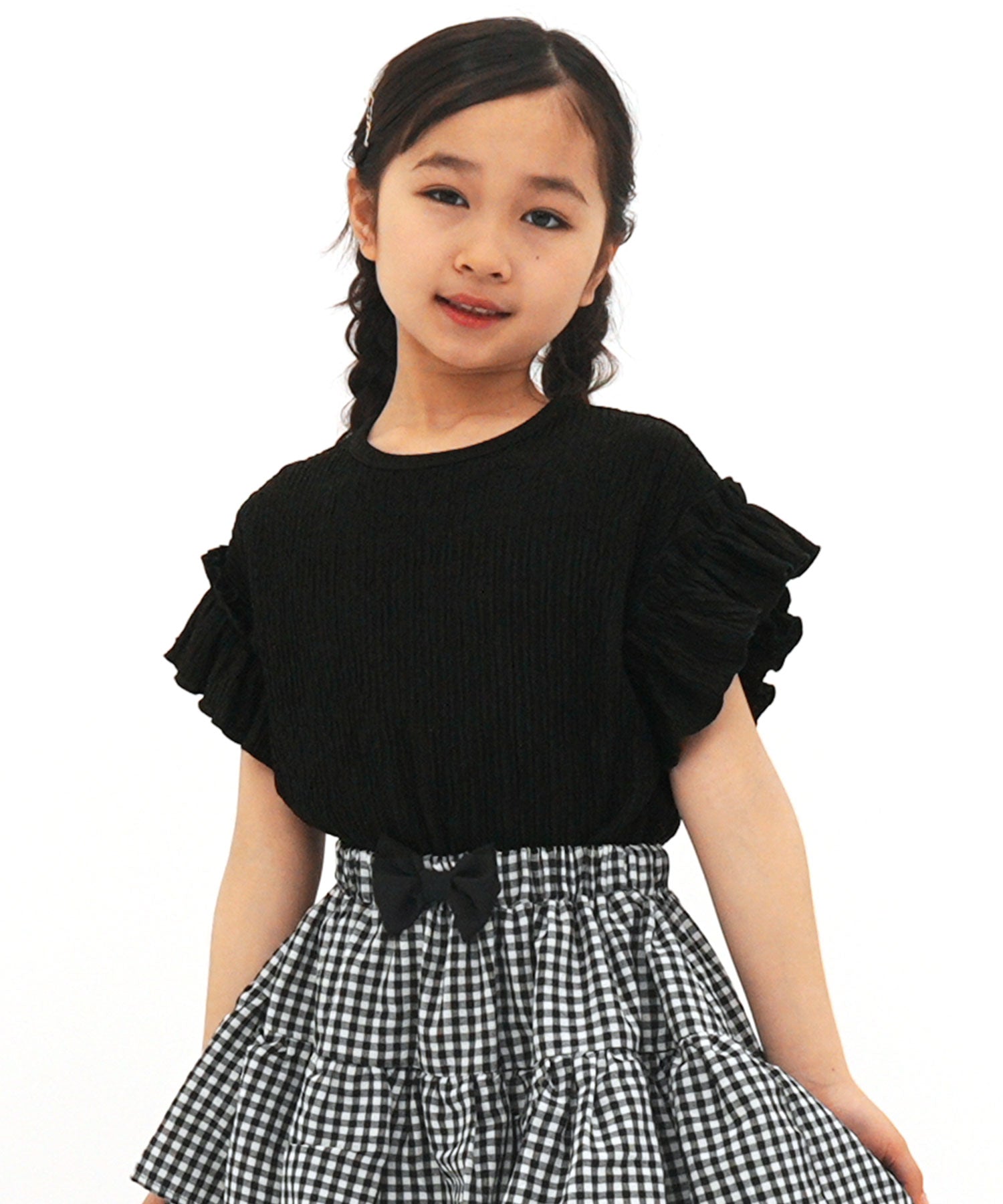 コドモフク ビー 子供服Bee 半袖トップス,ブラック