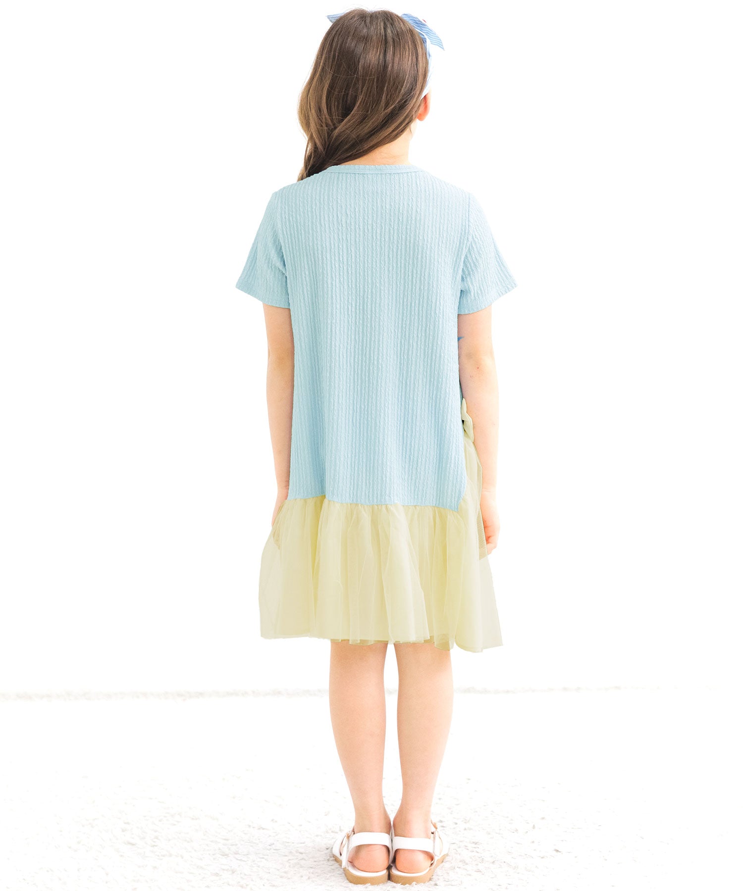 コドモフク ビー 子供服Bee 異素材切り替えワンピース ピンク