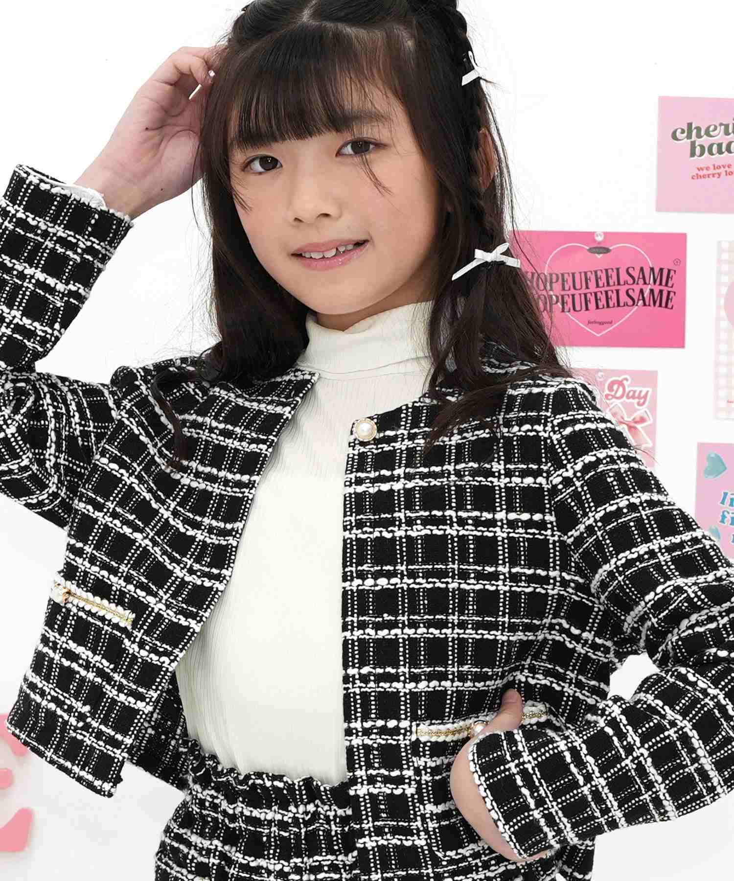 コドモフク ビー 子供服Bee リブ地トップス,ホワイト