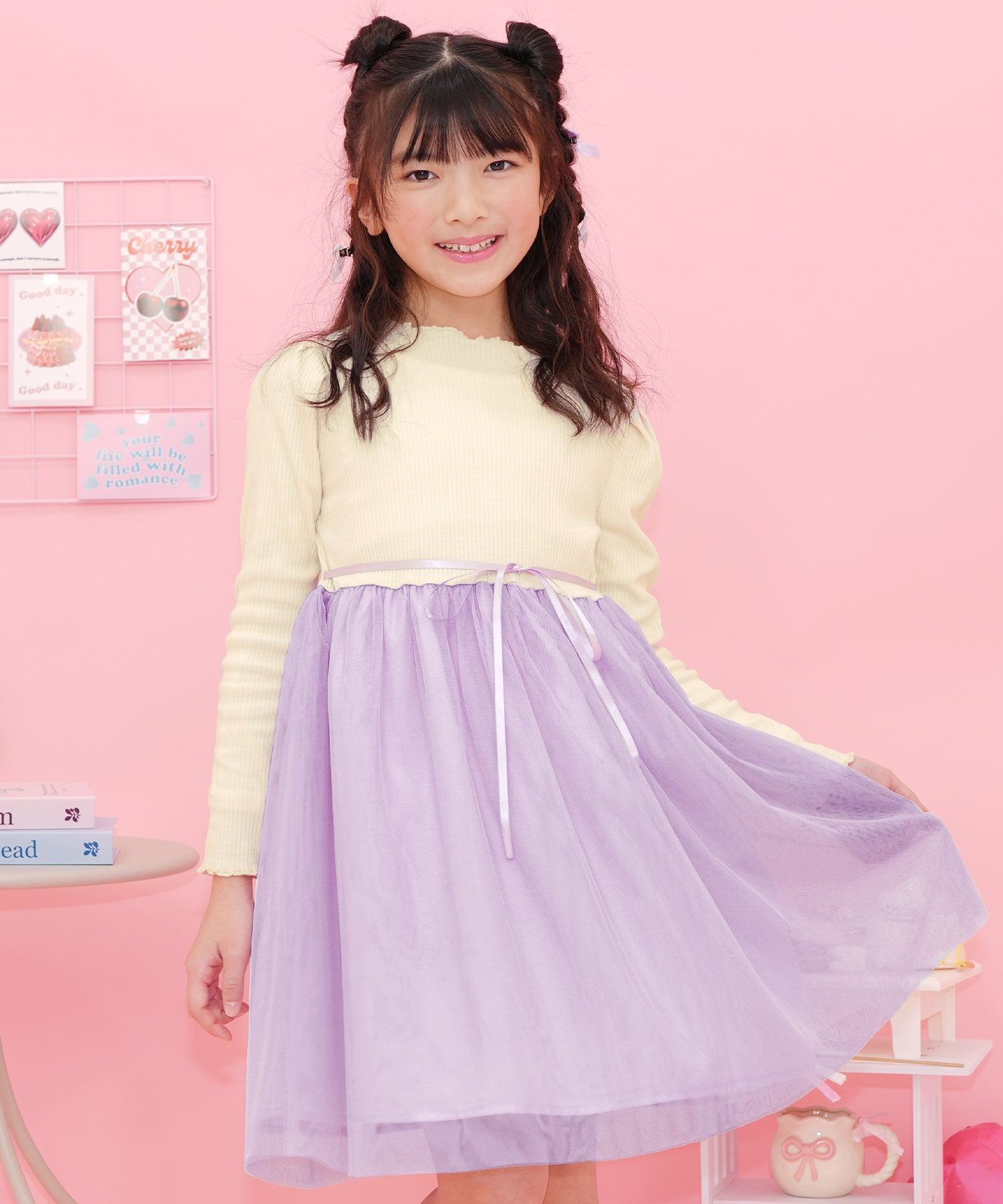 コドモフク ビー 子供服Bee チュール切替ワンピース