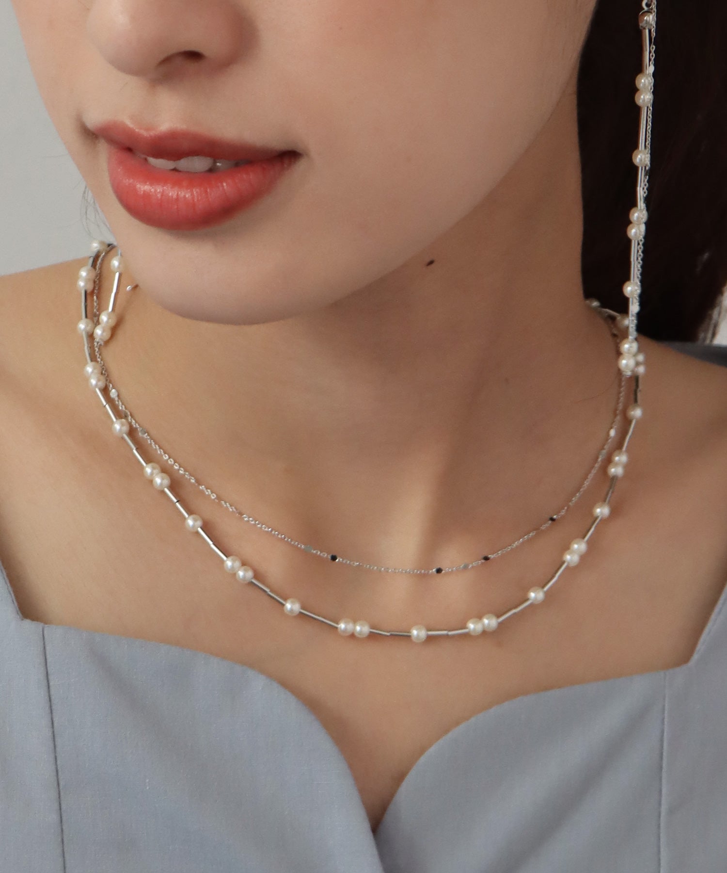 ブルーイースト BLUEEAST パールバー二連ネックレス (ゴールド(90)) ゴールド(90)