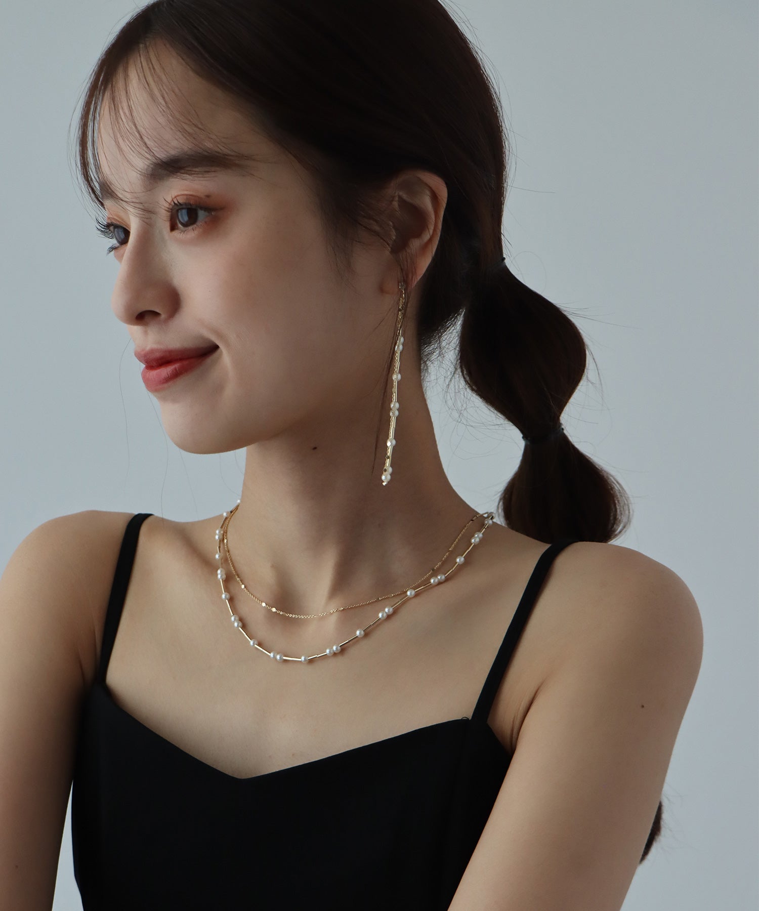 ブルーイースト BLUEEAST パールバー二連ネックレス (ゴールド(90)) ゴールド(90)