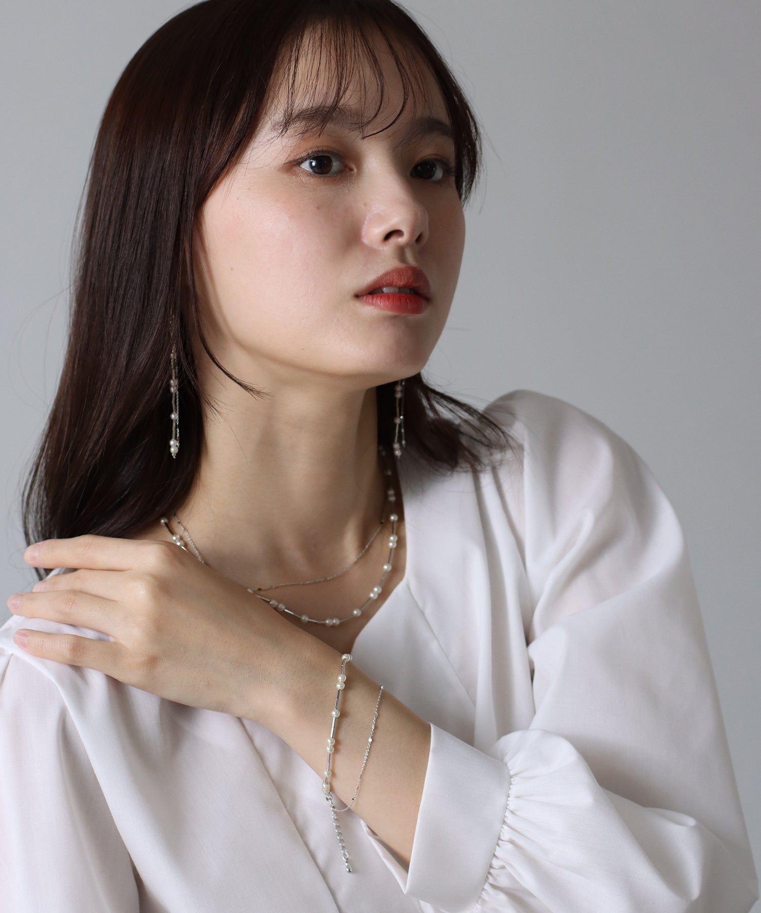 Blue East Pearl Long Chain Bracelet