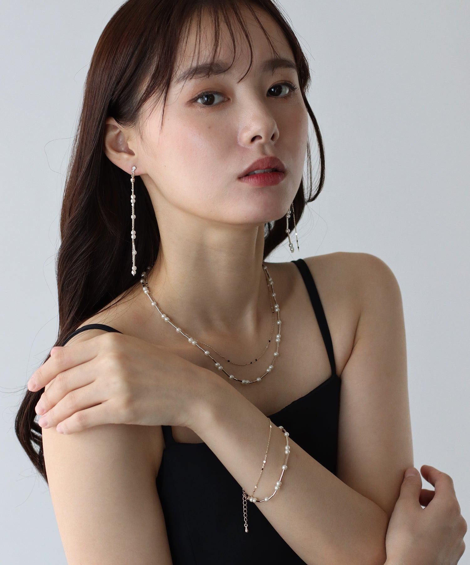 Blue East Pearl Long Chain Bracelet