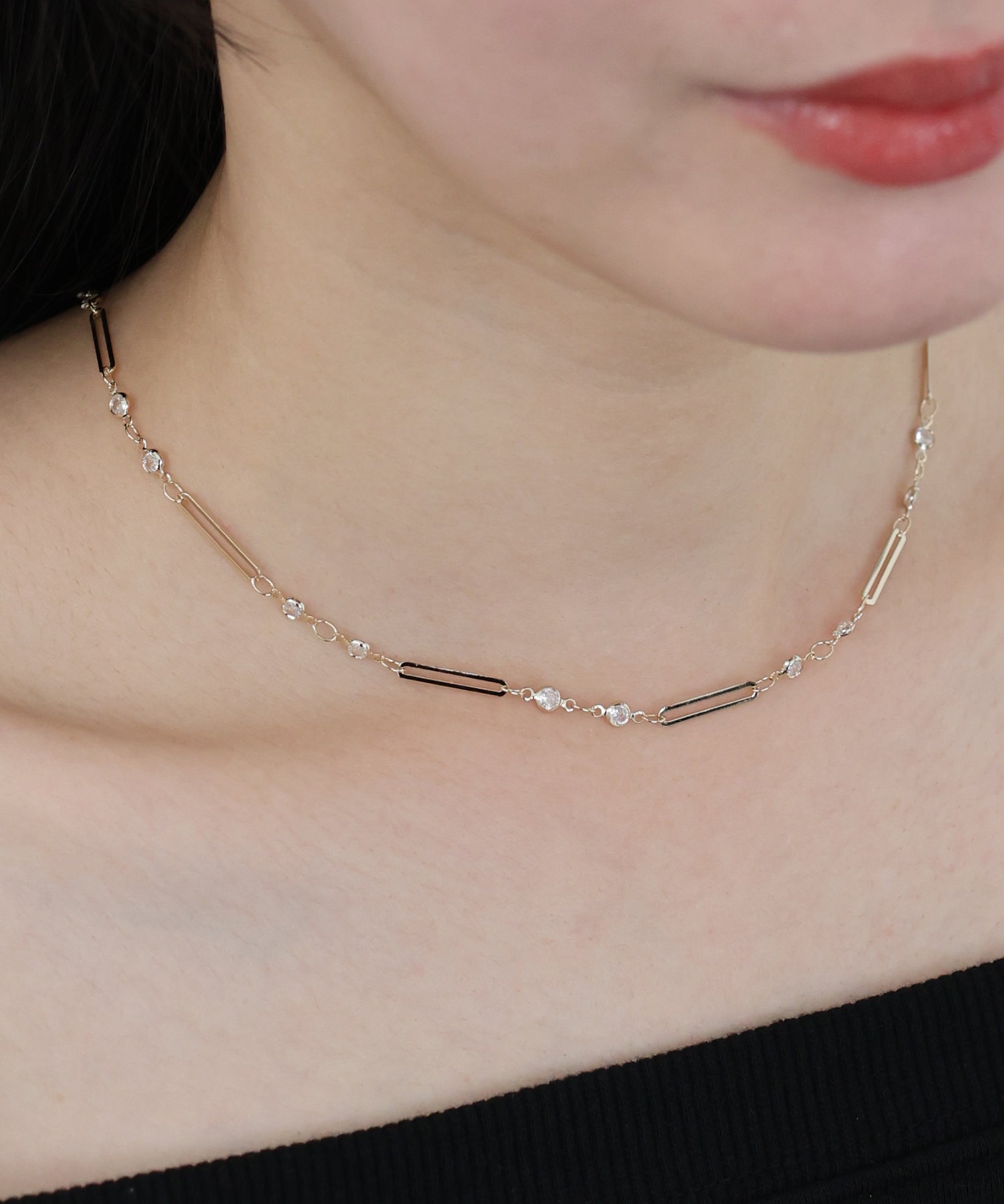 ブルーイースト BLUEEAST ビジューバーネックレス/ ニッケルフリー (ゴールド) ゴールド