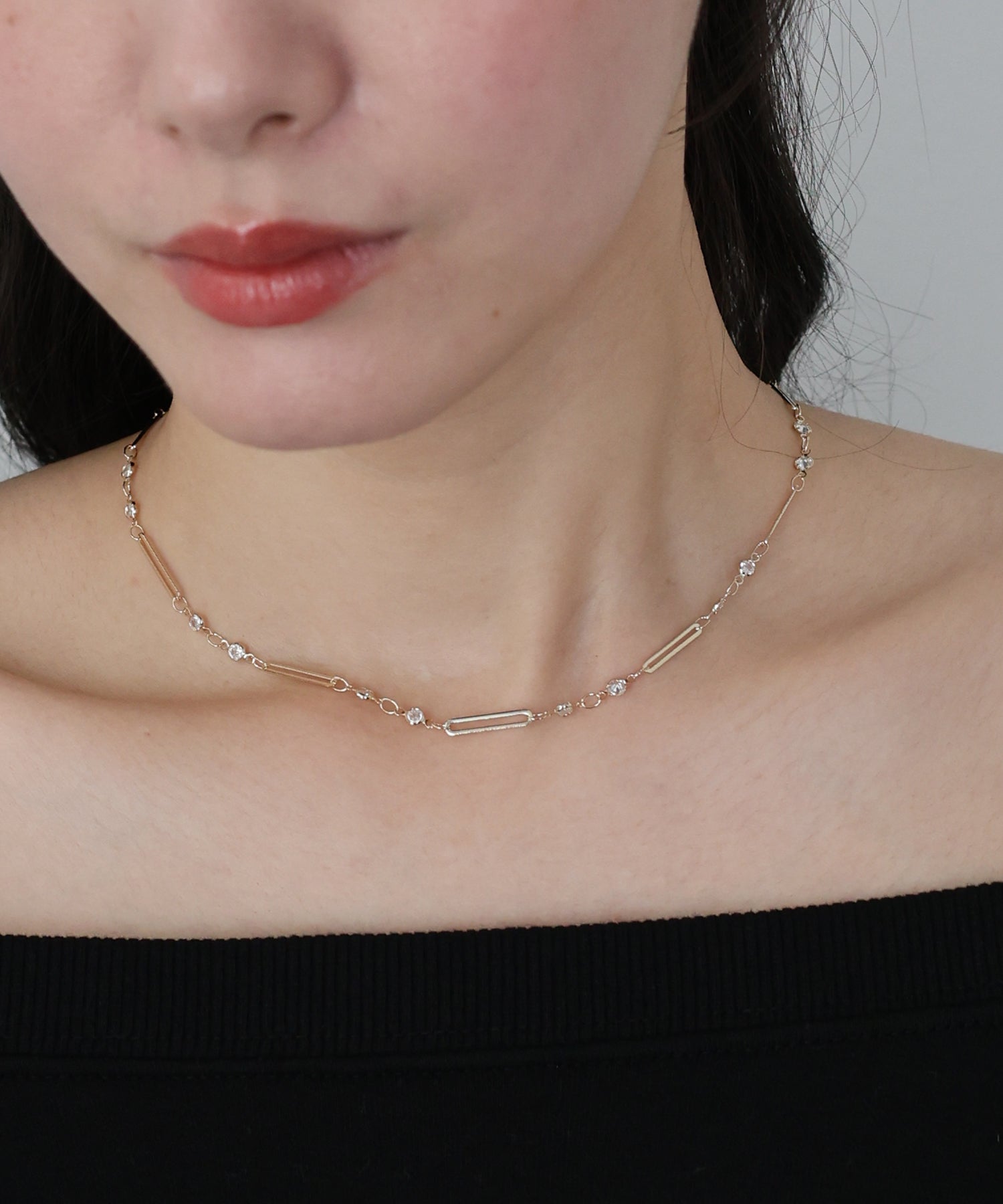 ブルーイースト BLUEEAST ビジューバーネックレス/ ニッケルフリー (ゴールド) ゴールド