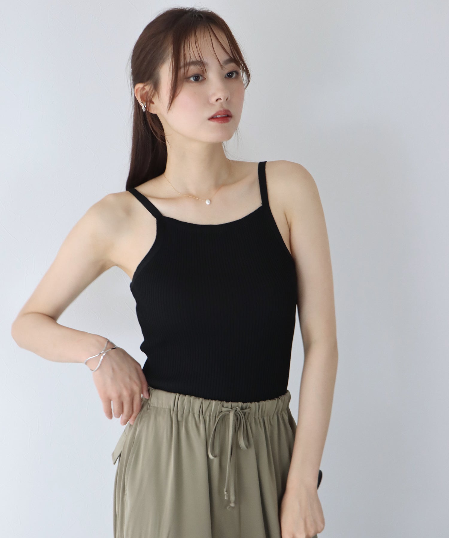 ブルーイースト BLUEEAST サマーニットリブボーダーキャミソール