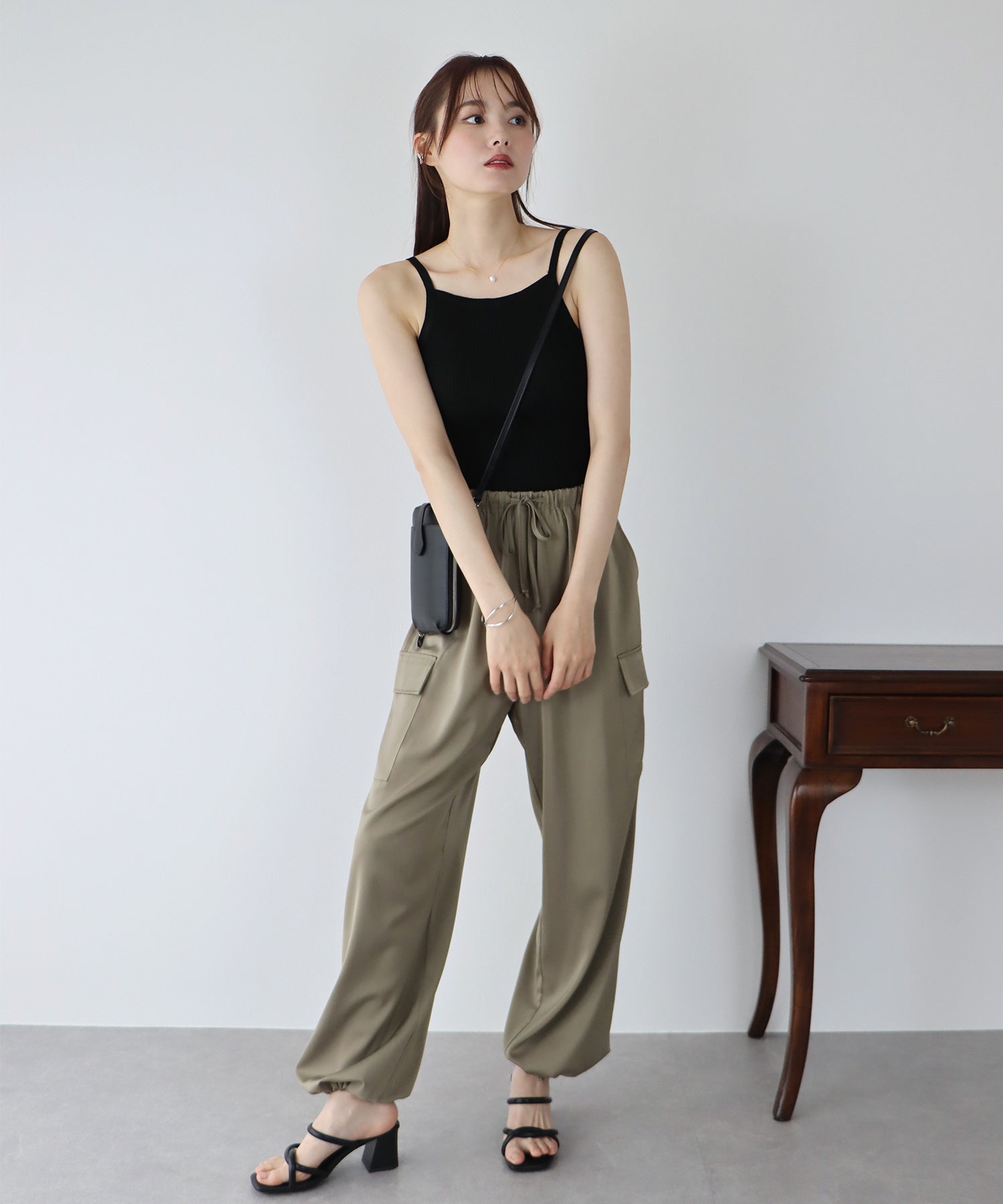 ブルーイースト BLUEEAST サマーニットリブボーダーキャミソール