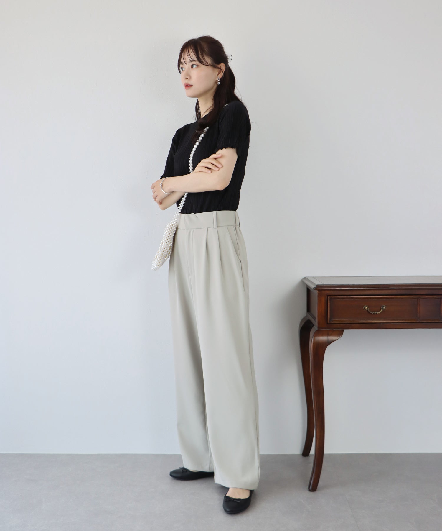 ブルーイースト BLUEEAST ハイウエストツータックスラックス