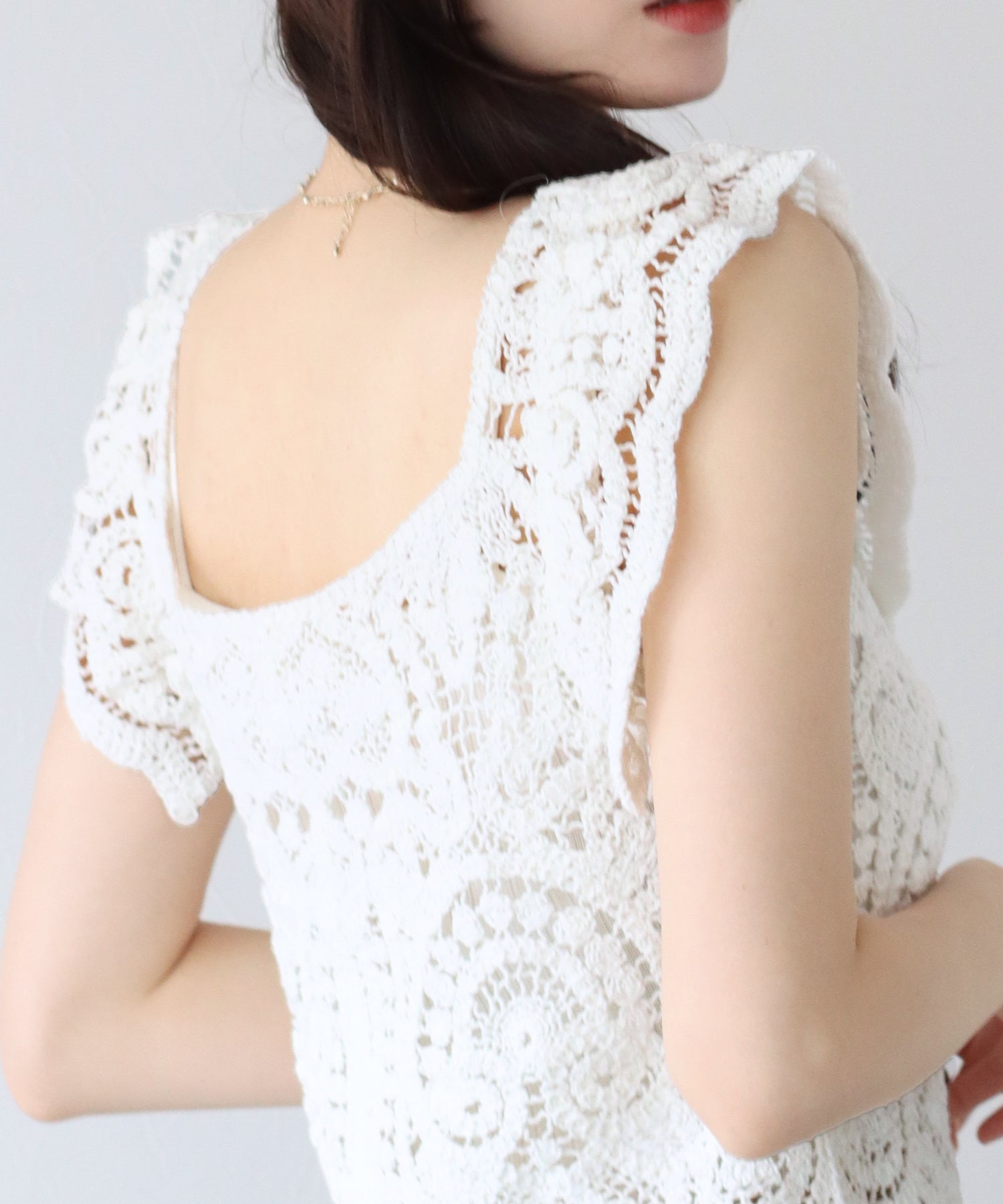 ブルーイースト BLUEEAST クロシェレースベスト