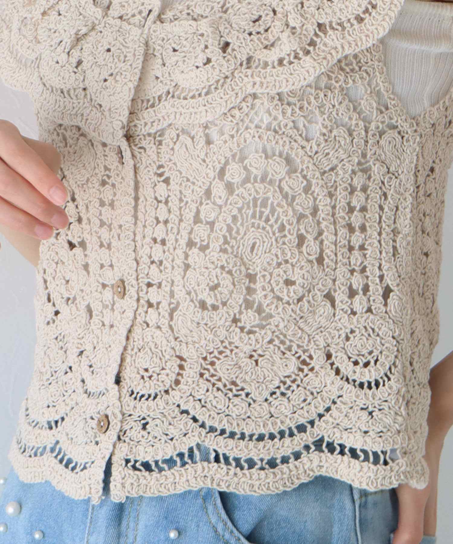 ブルーイースト BLUEEAST クロシェレースベスト