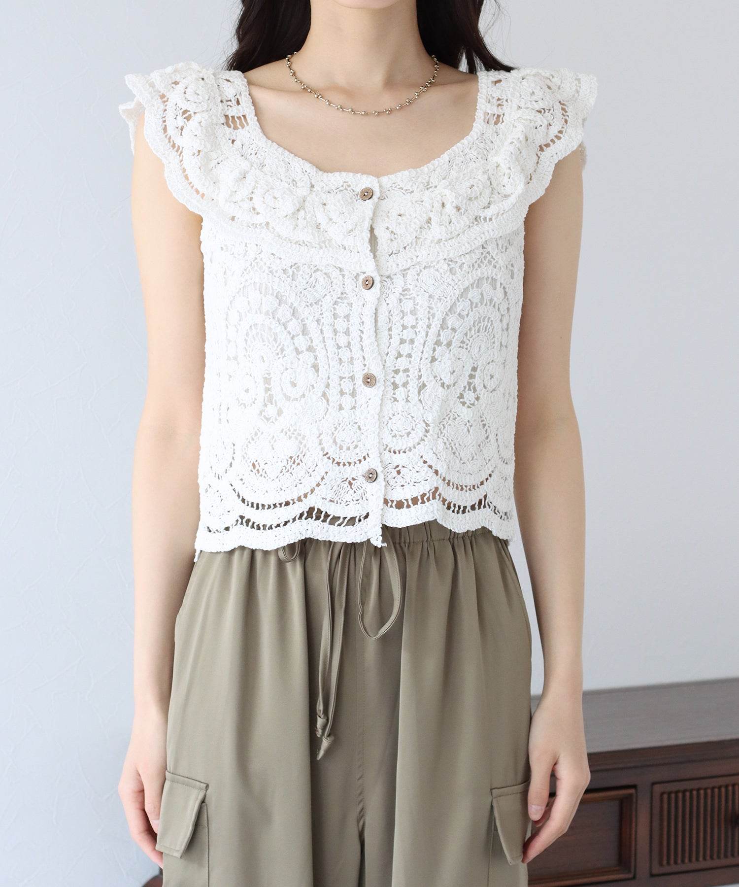 ブルーイースト BLUEEAST クロシェレースベスト