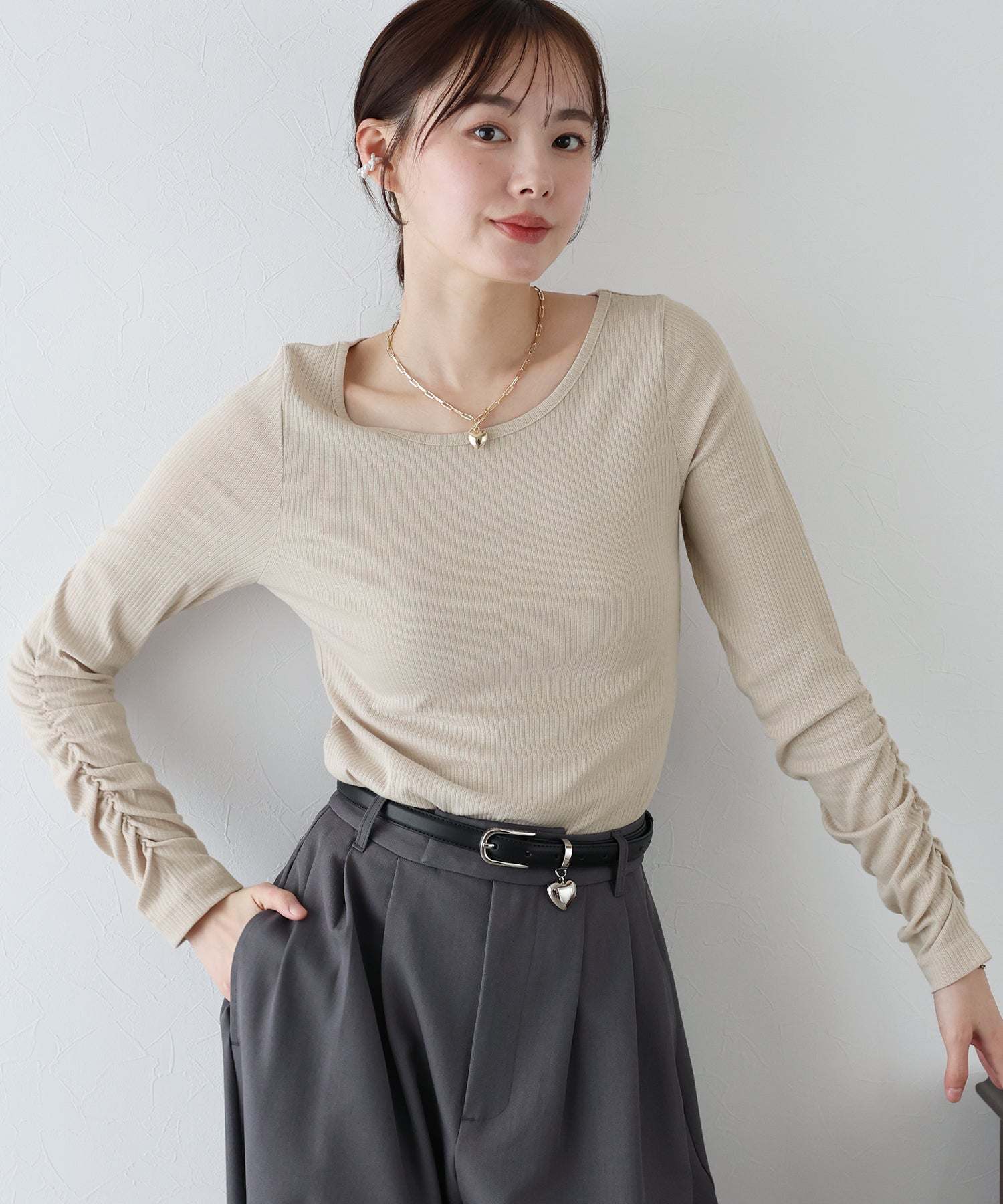 藍東 BLUEEAST 皺褶袖上衣