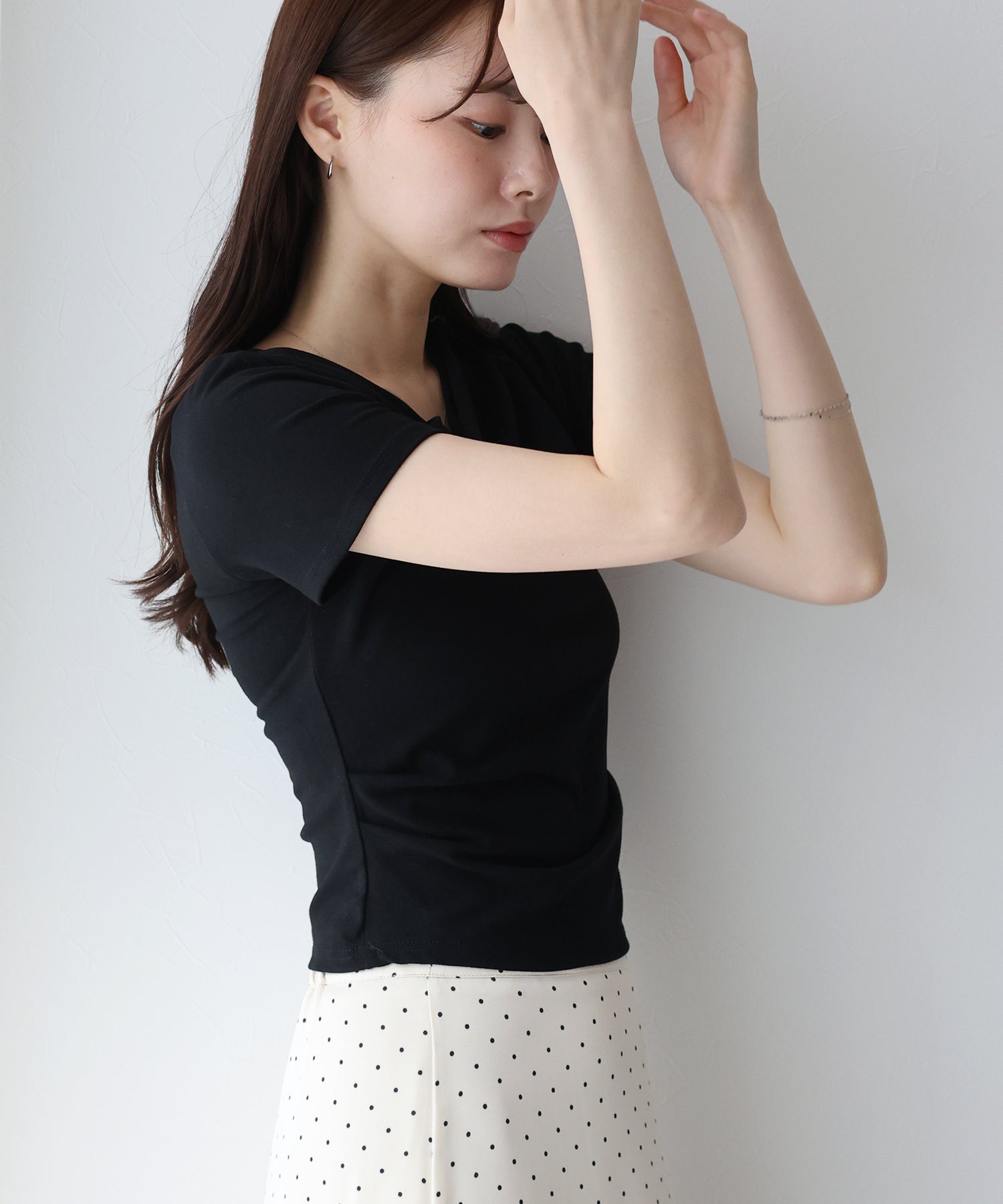 ブルーイースト BLUEEAST 半袖アシメドレープTシャツ (ブルー) ブルー