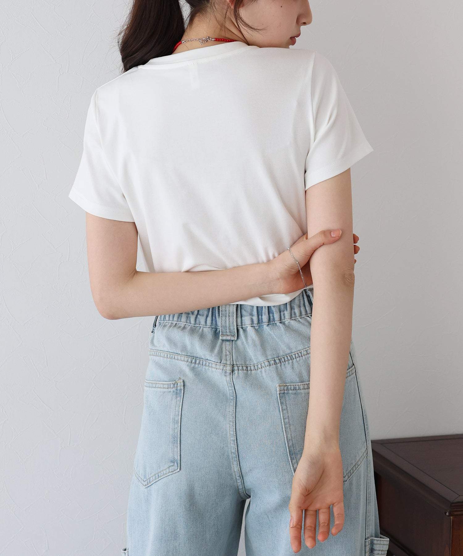 ブルーイースト BLUEEAST ワンポイントロゴ刺繍Tシャツ (ライトグレー) ライトグレー