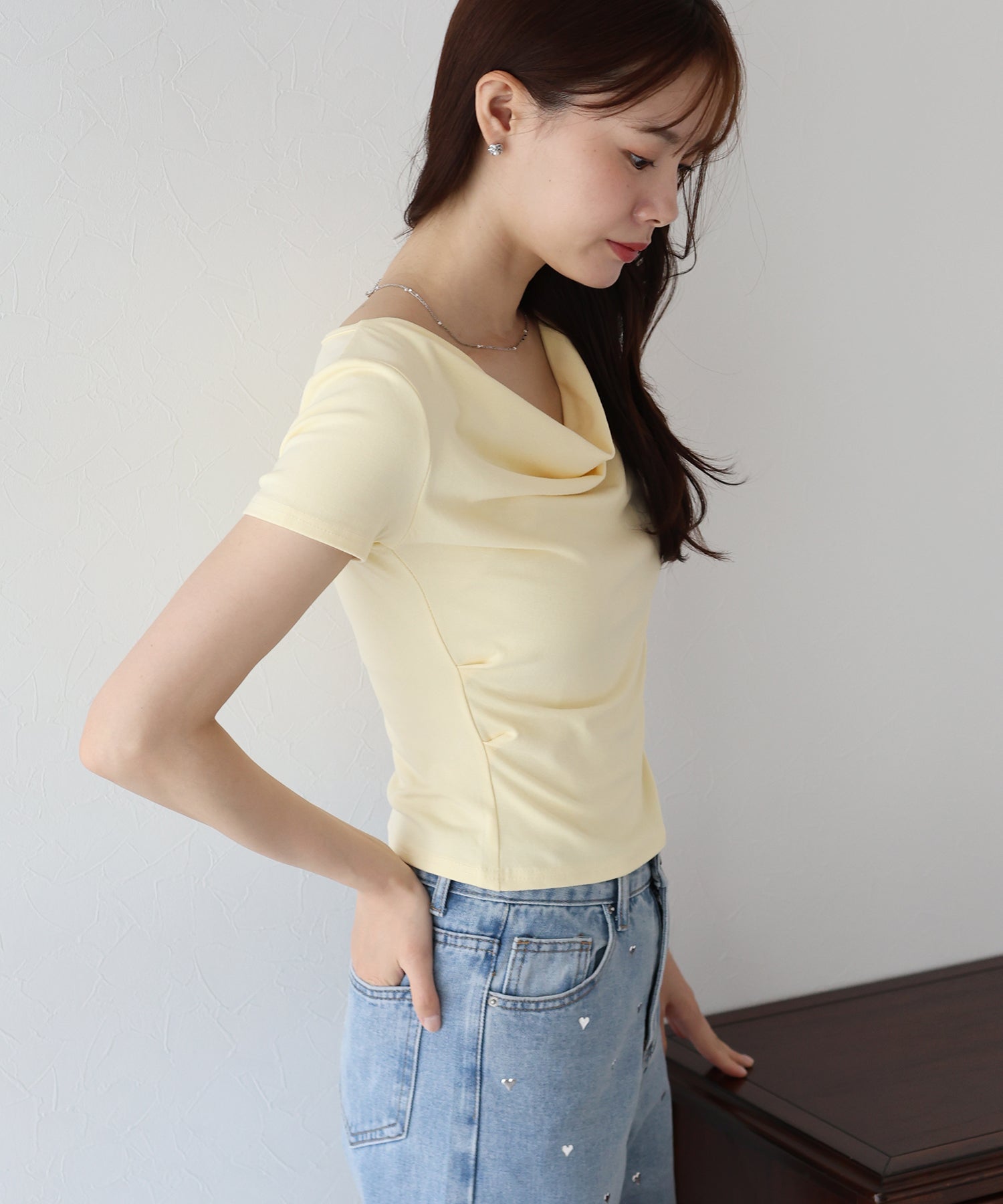 ブルーイースト BLUEEAST 半袖ドレープTシャツ (ブルー) ブルー
