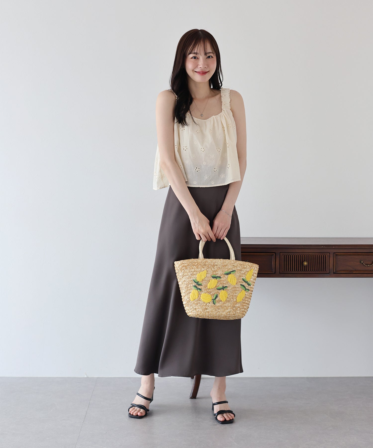 ブルーイースト BLUEEAST コットンレースキャミブラウス (アイボリー) アイボリー