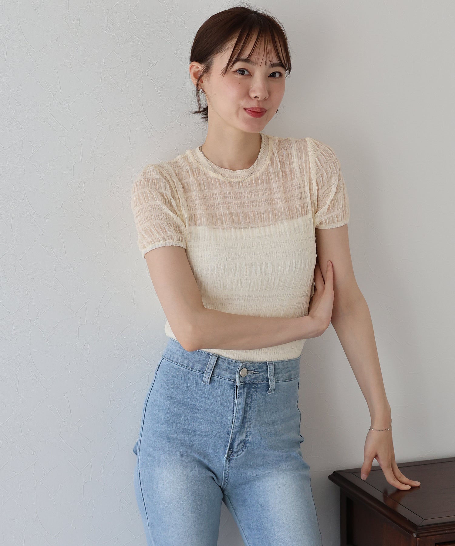 ブルーイースト BLUEEAST シャーリングシアーTシャツ (ベージュ) ベージュ