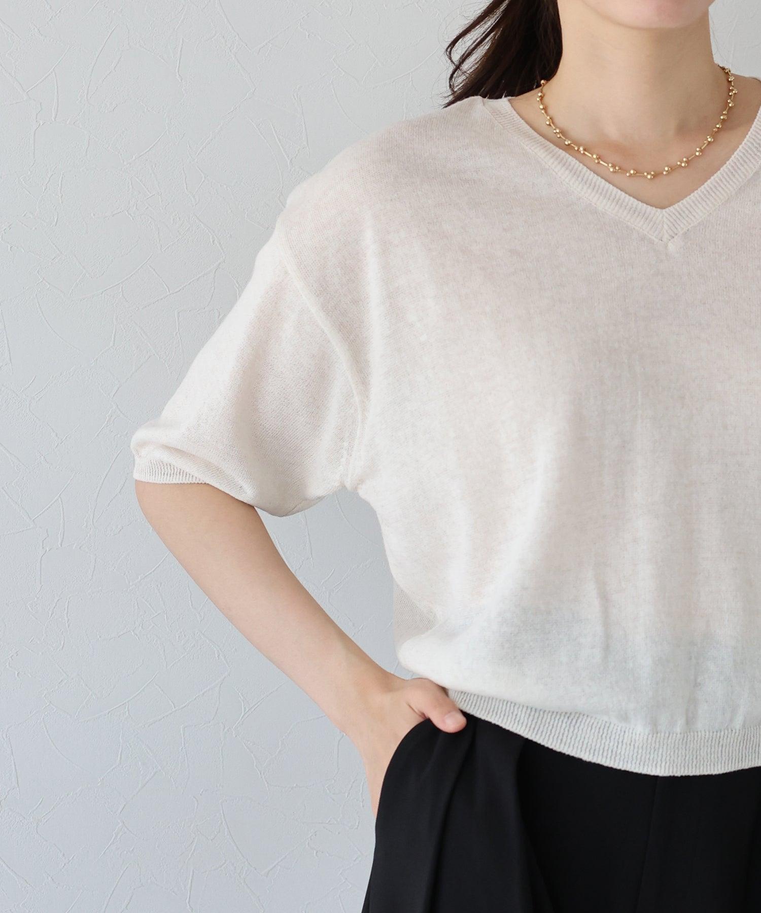 ブルーイースト BLUEEAST Vネックドルマンニット (ブラック) ブラック