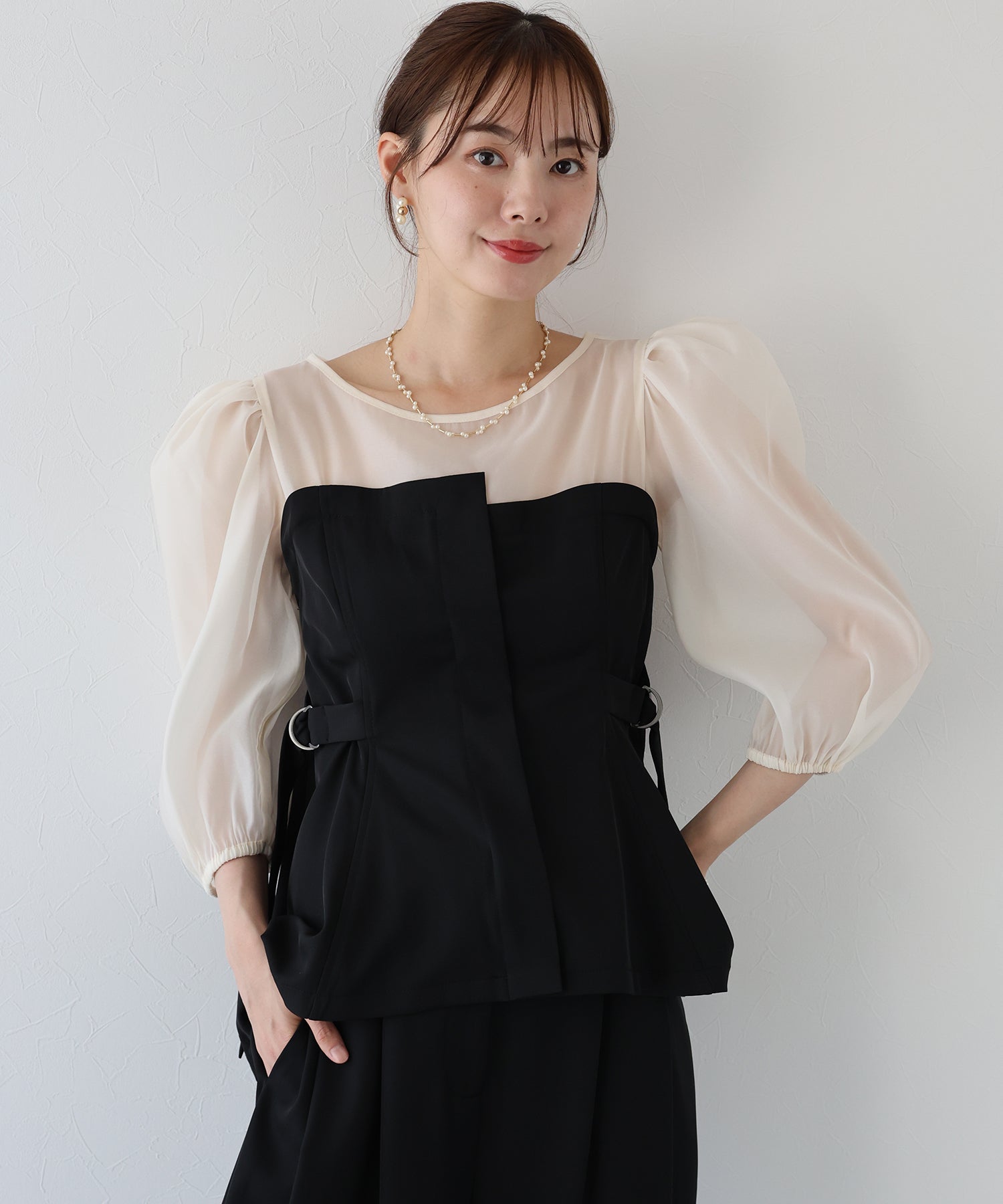 ブルーイースト BLUEEAST サイドベルトパンツドレス (チャコールグレー) チャコールグレー