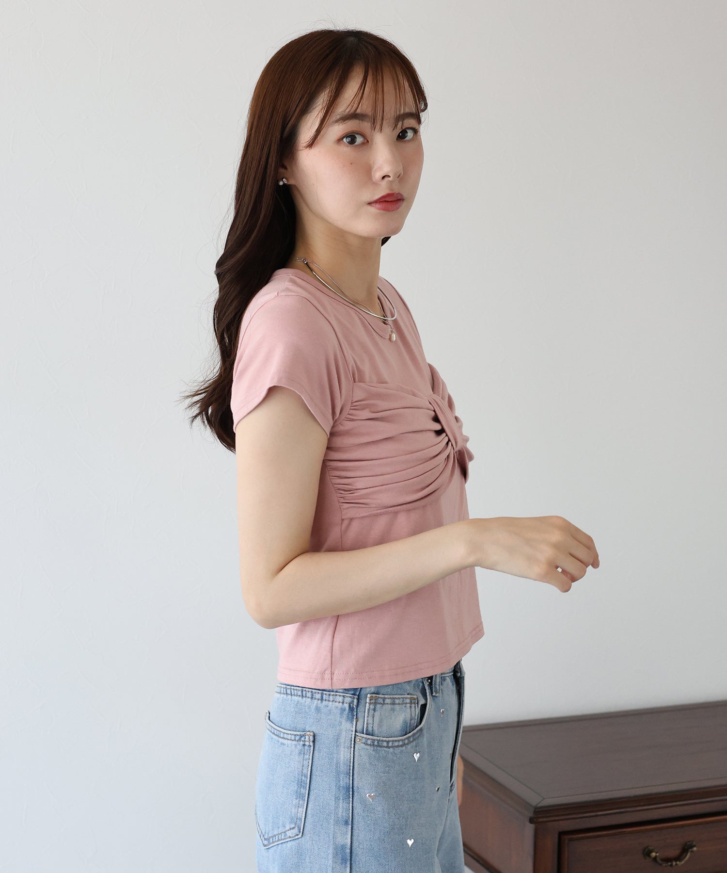 ブルーイースト BLUEEAST フロントリボンT (ピンク) ピンク