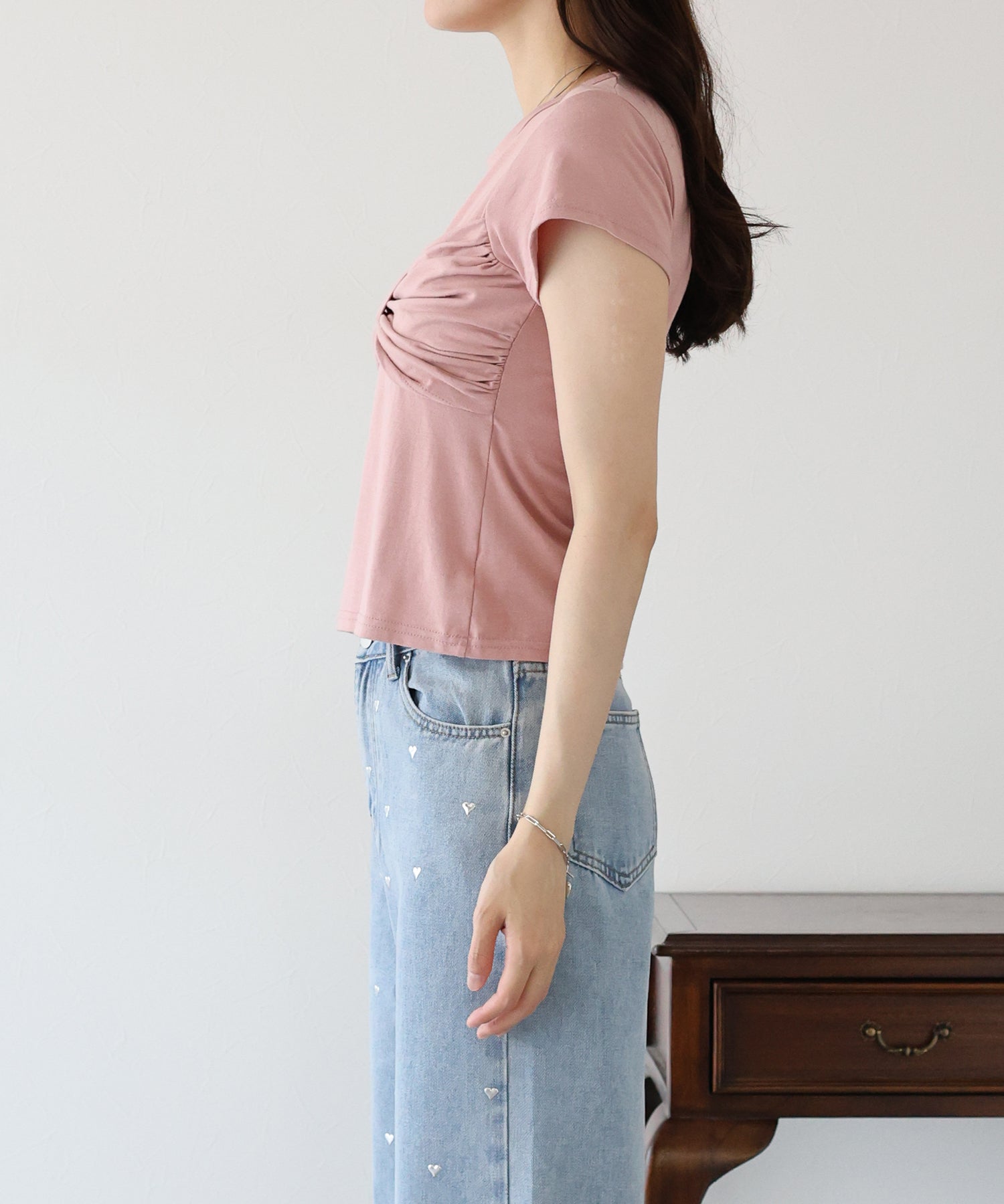 ブルーイースト BLUEEAST フロントリボンT (ピンク) ピンク