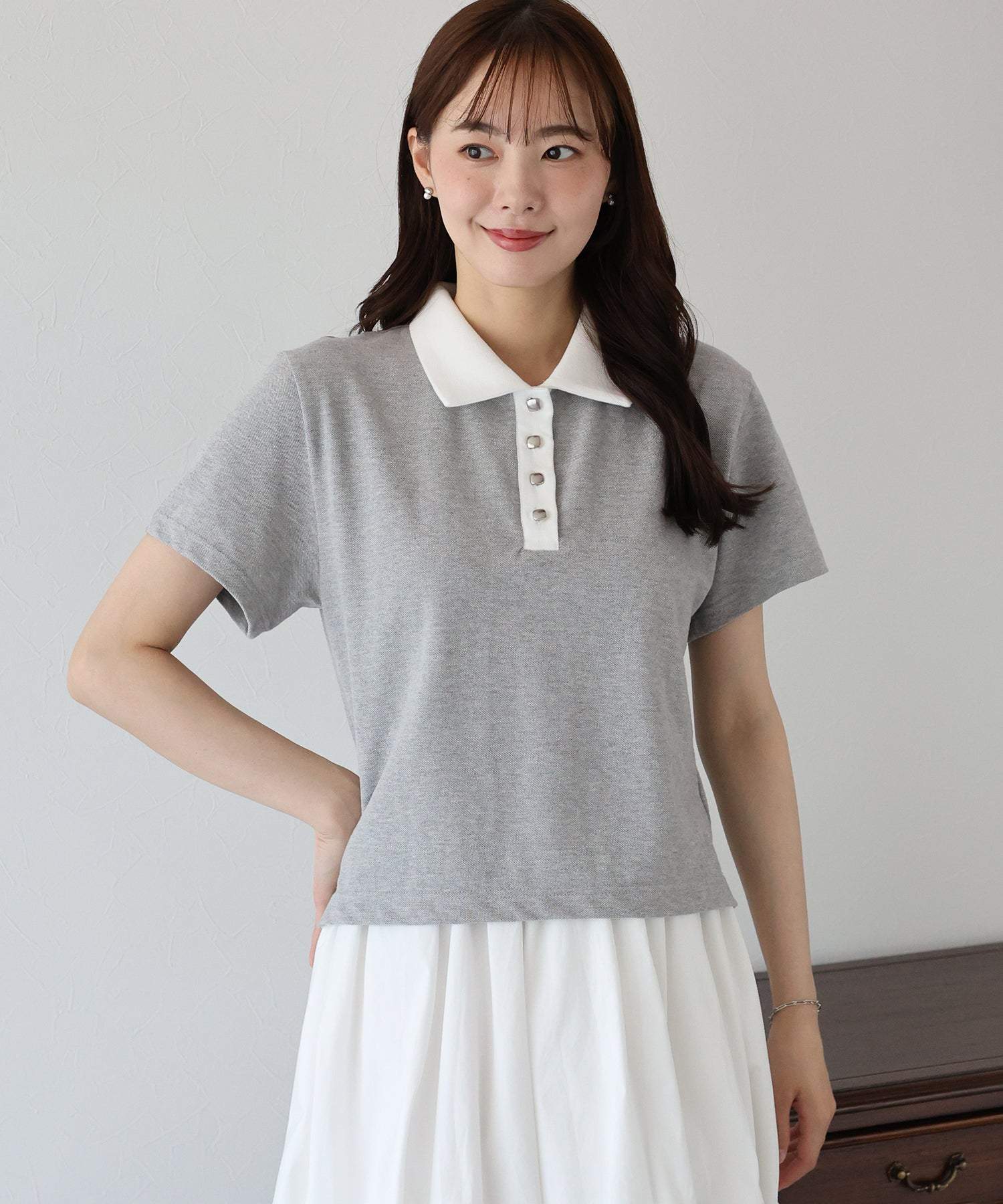 ブルーイースト BLUEEAST バイカラーポロシャツ (ブラウン) ブラウン